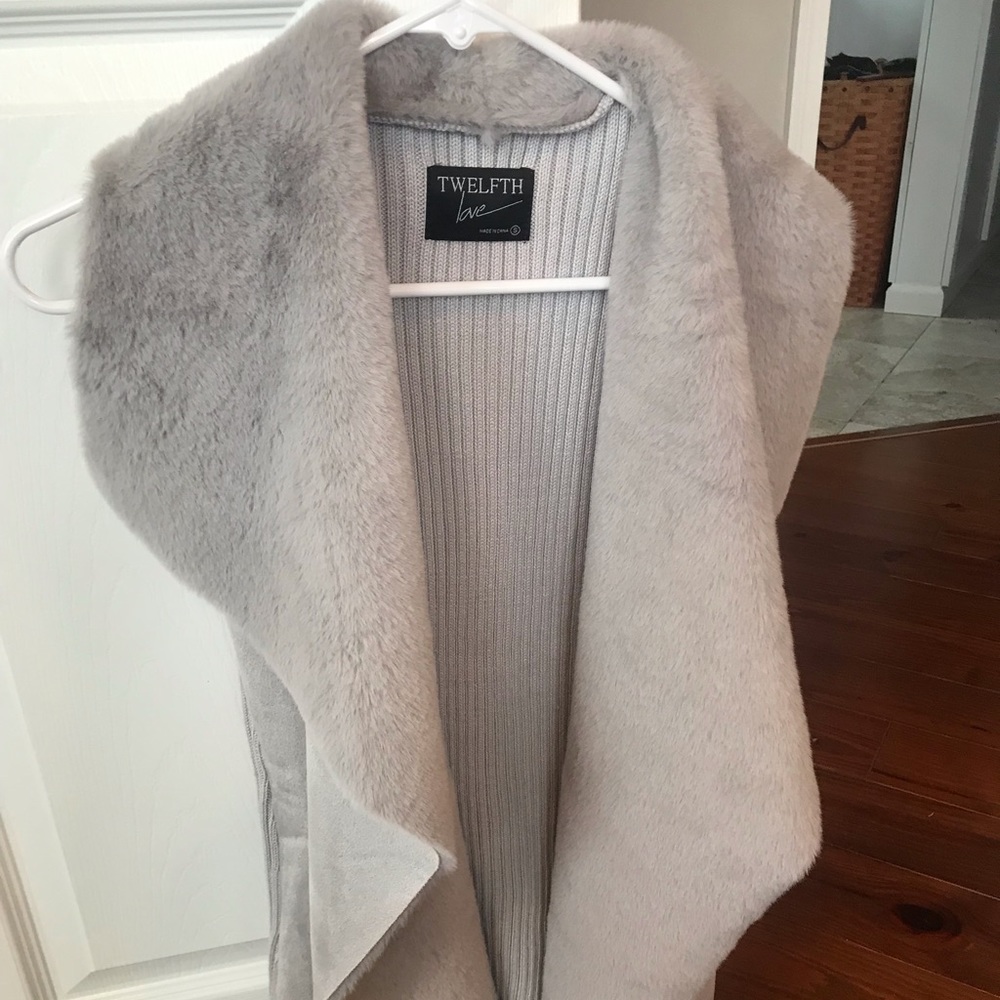 Faux fur suede vest